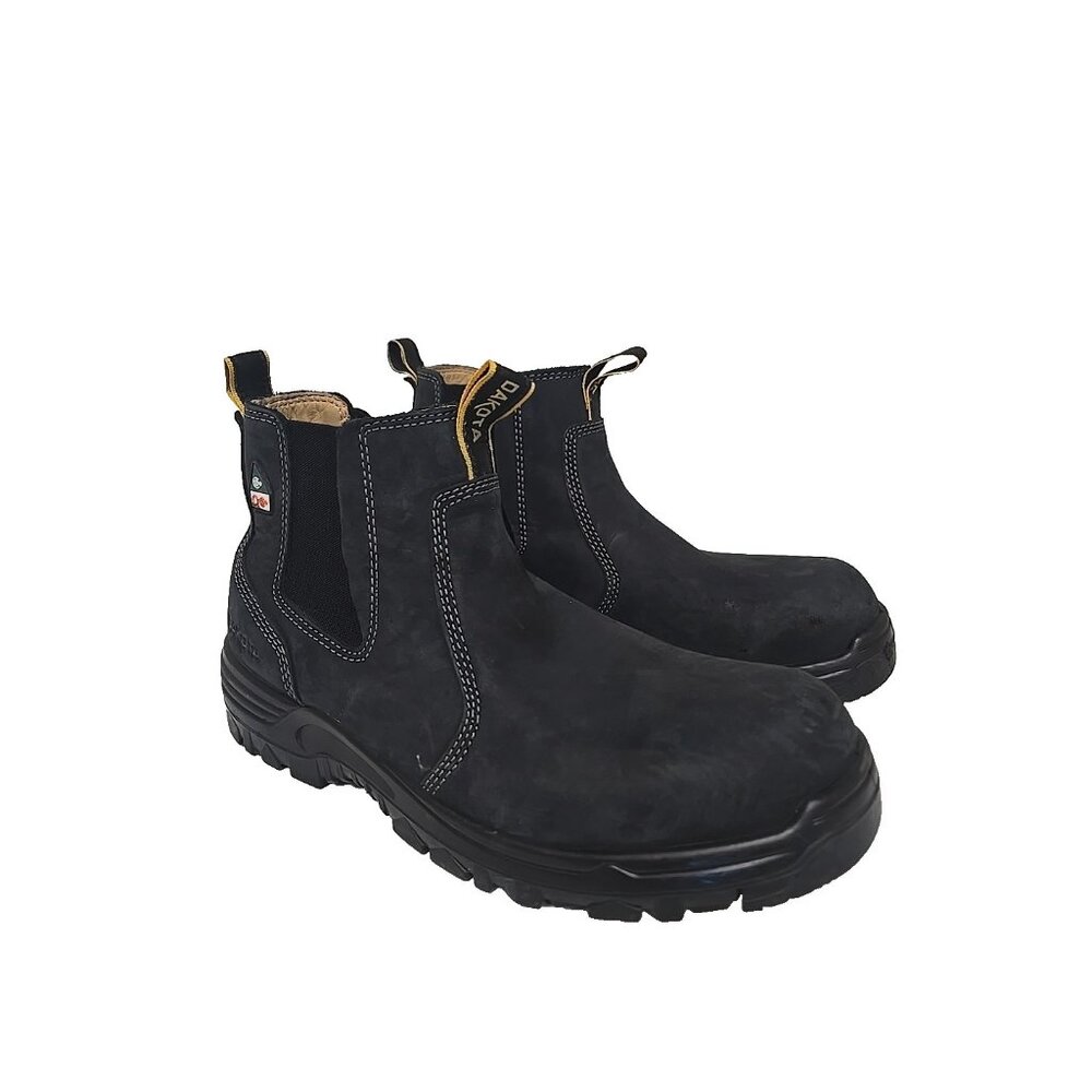 Dakota Men's 6" Pull-On Aluminum Toe Safety Work Boots 6101 Black Size 12M